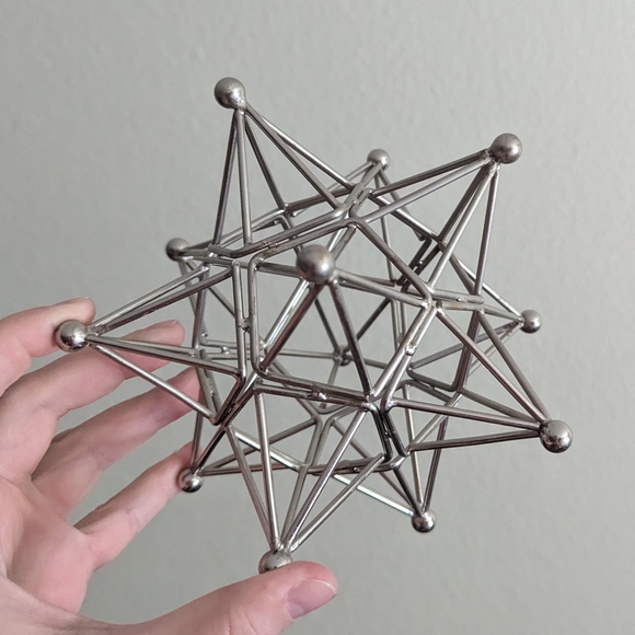 Scott Living Geometric Silver Metal Sculpture, Home Decor - Picture 7 of 10